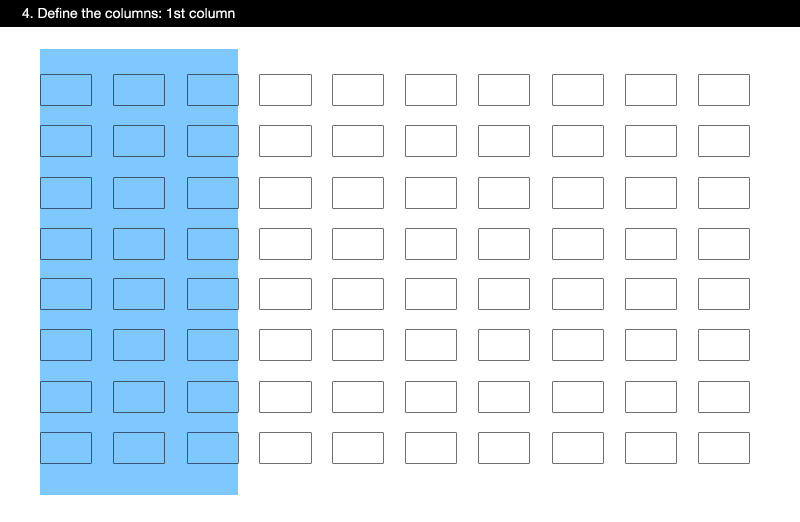 Image showing creating a first column