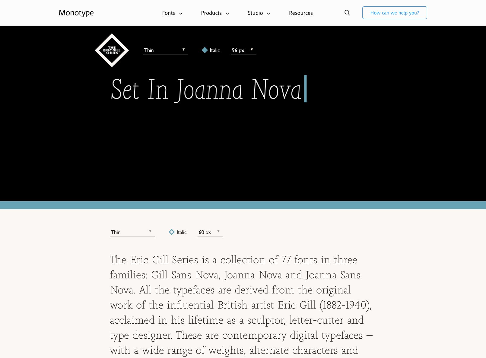 Monotype specimen design