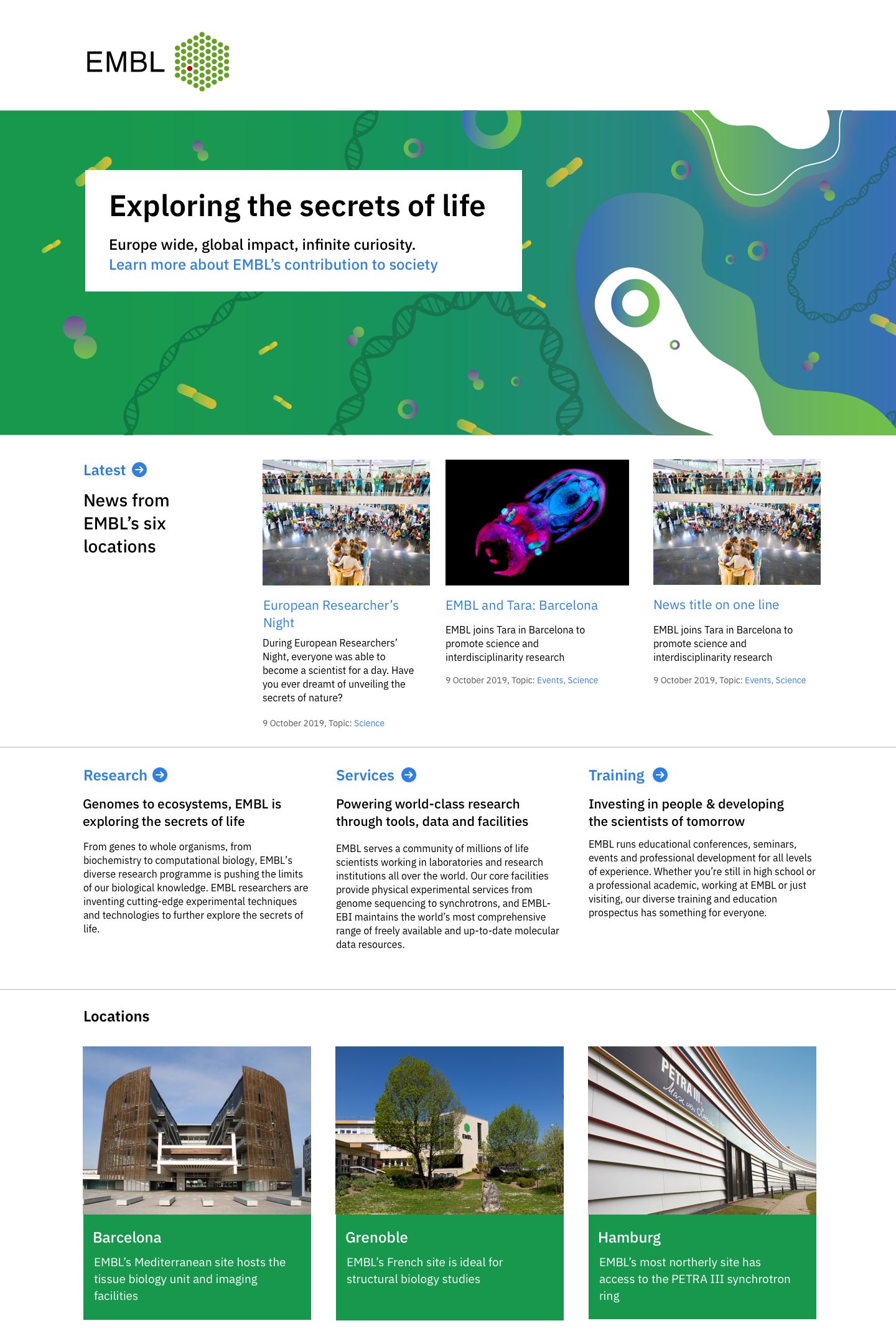 EMBL homepage