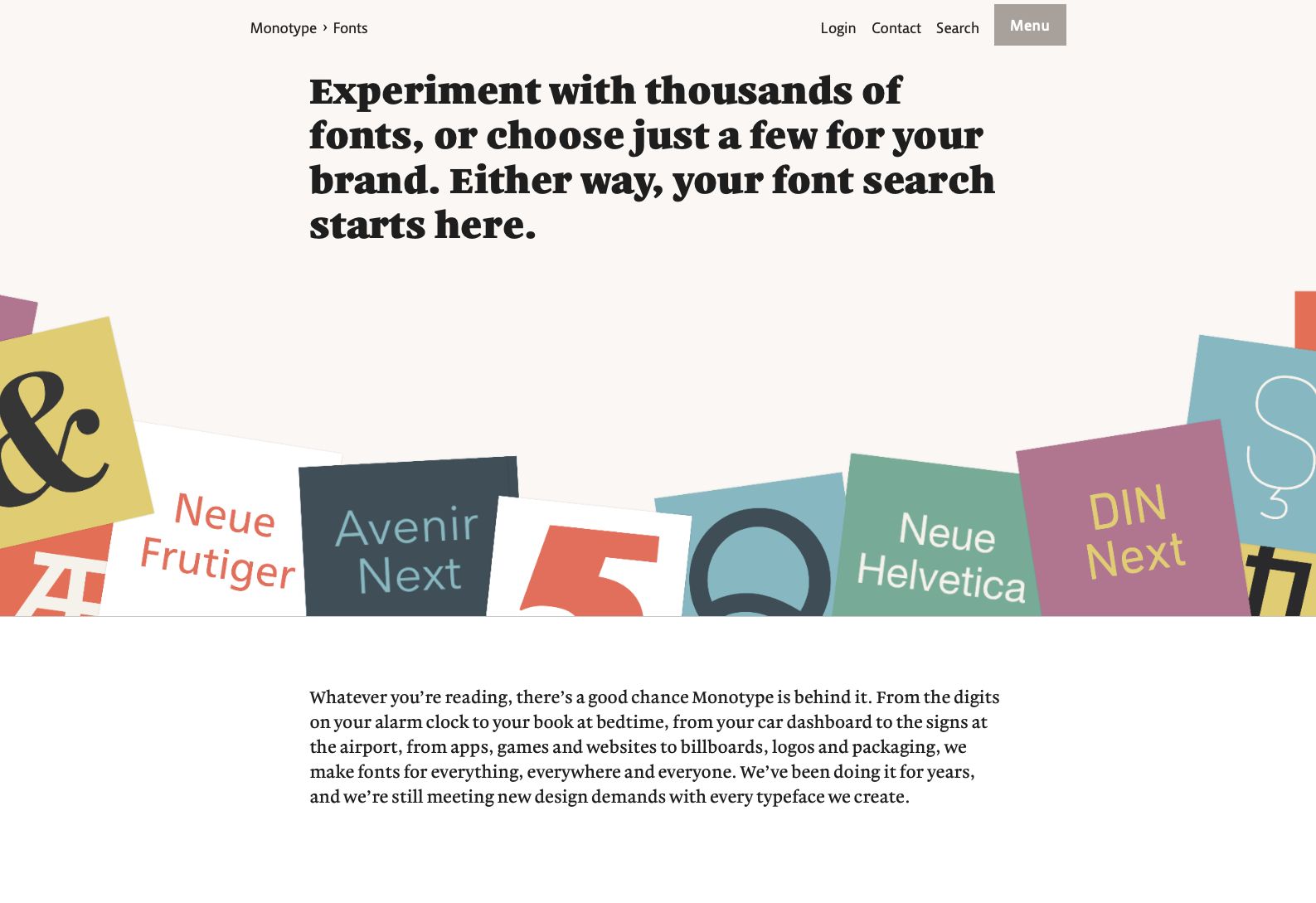 Monotype specimen design