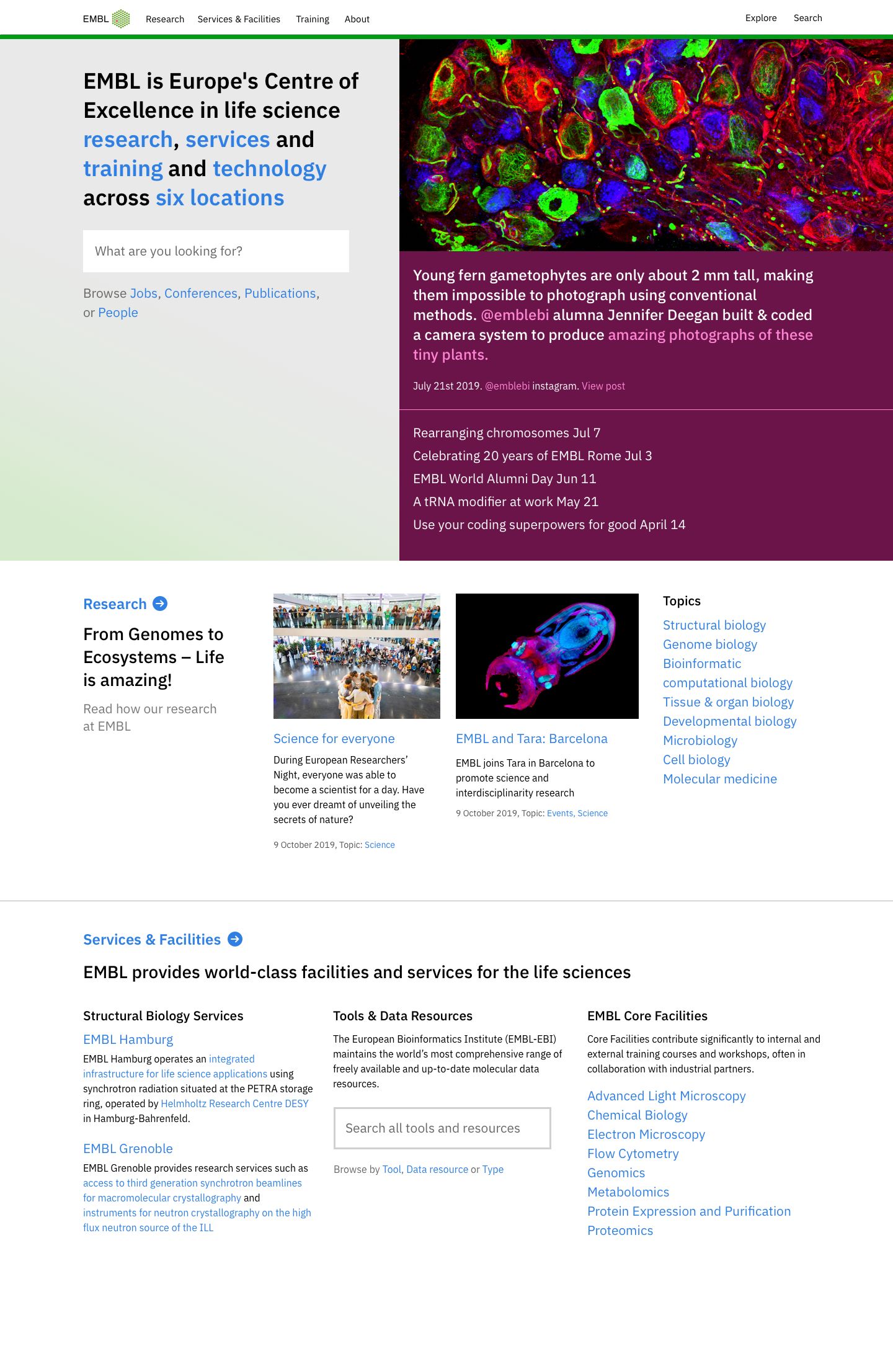 EMBL homepage